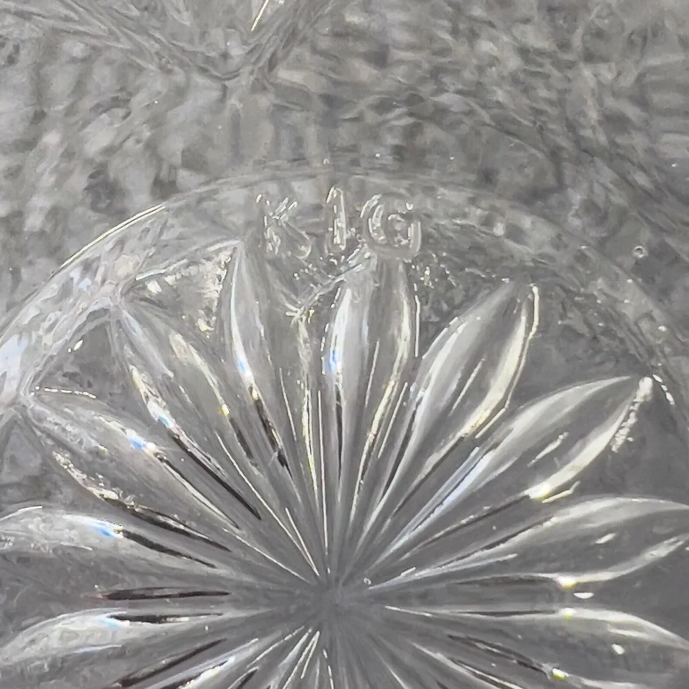 VTG KIG Malaysia Clear Glass Dish Bowl Depression Style Candy Nut Lid Set Of‎ 2